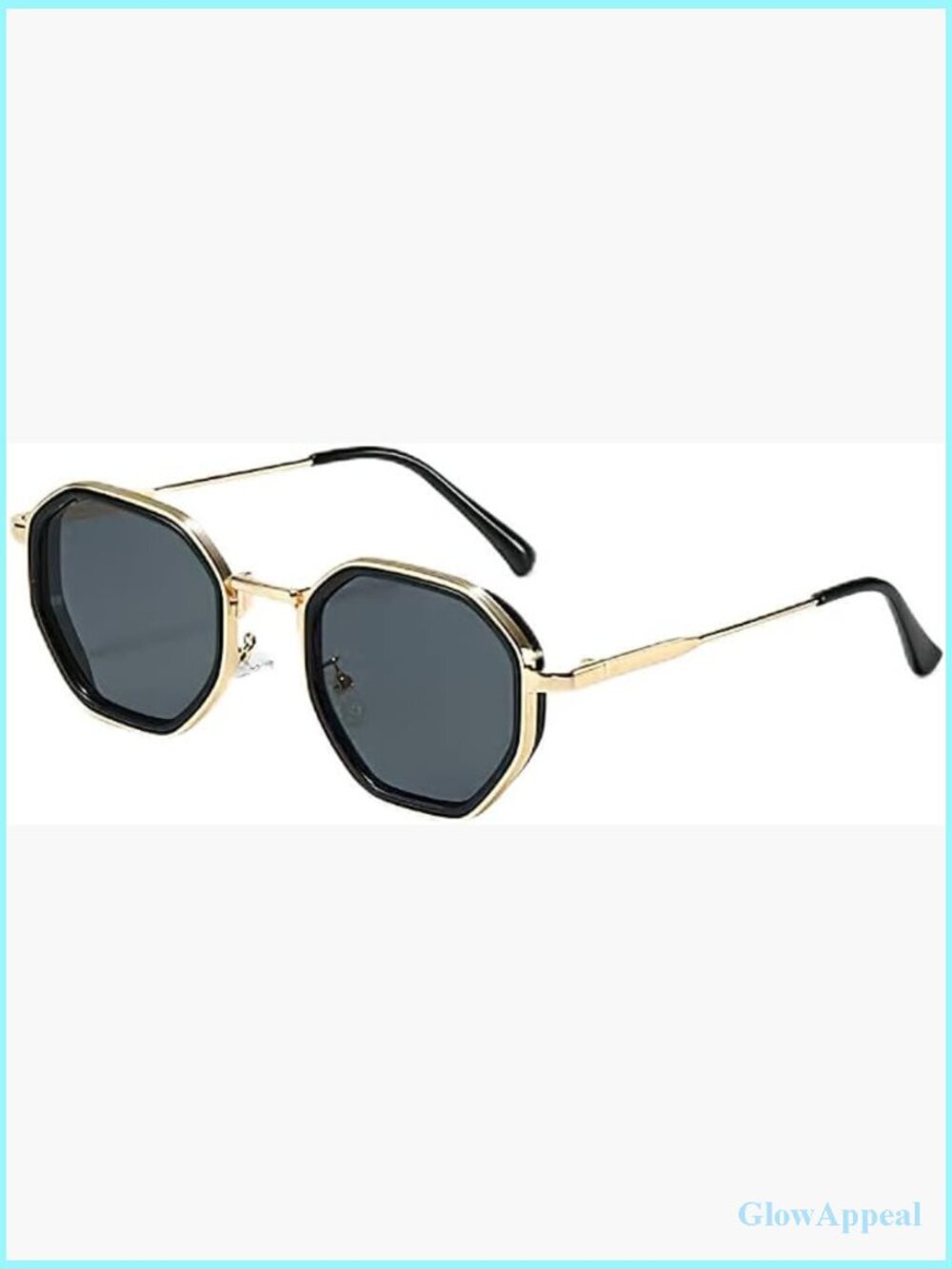 Retro Metal Frame UV400 Protection Fashion Polygon Sunglasses Women